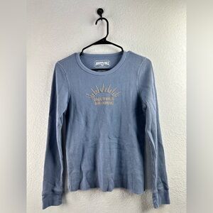 American Eagle Outfitters Women’s Light Blue Waffle Knit Shirt Size M